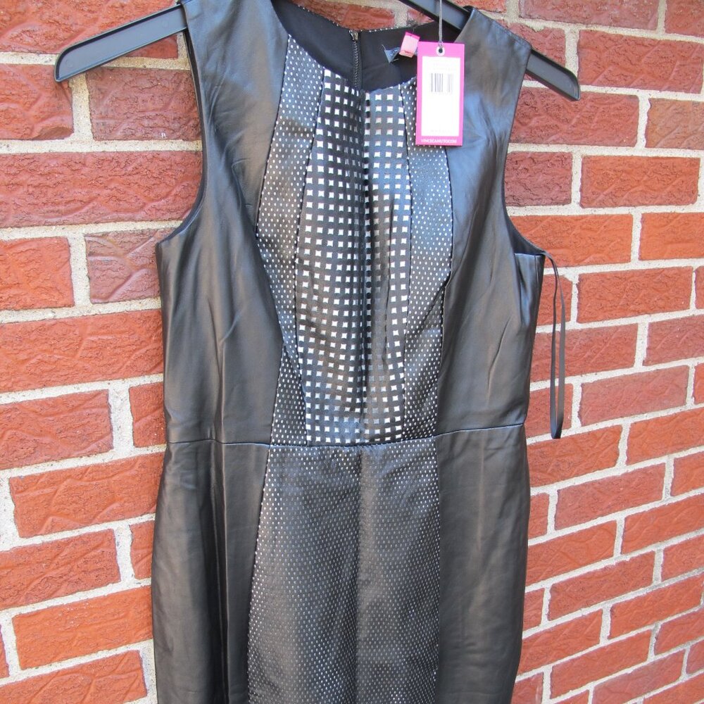 NWT Vince Camuto Faux Leather Cut-Out Dress - 6